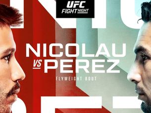 Dive Into UFC Fight Night: Nicolau vs. Perez Today! Live from UFC Apex, on ESPN+ & Fight Pass