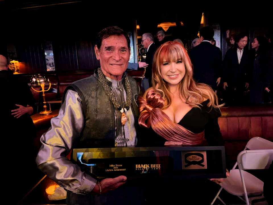 Mike Stone and Cynthia Rothrock - Black Belt Hall of Fame