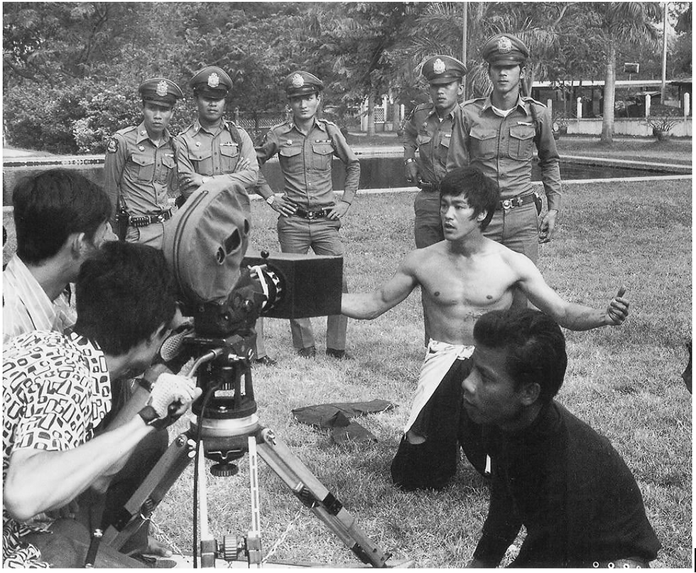 bruce lee at the shoot of the big boss
