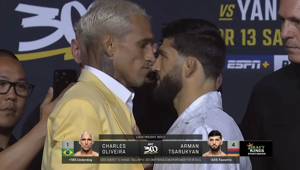 Charles Oliveira vs Arman Tsarukyan Face Off UFC 300