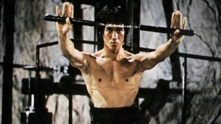 Bruce Lee with Nunchaku