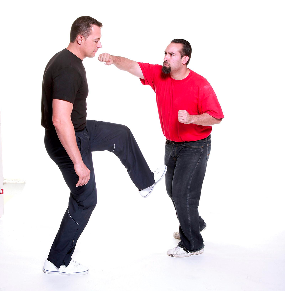 the systema master sends a kick into his thigh.