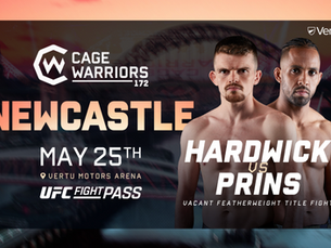 BREAKING: Hardwick vs Prins Set for Cage Warriors 172 for the Vacant Featherweight Title on May 25
