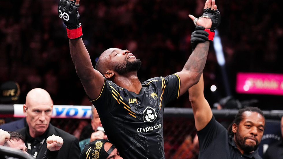 Leon Edwards hand raised