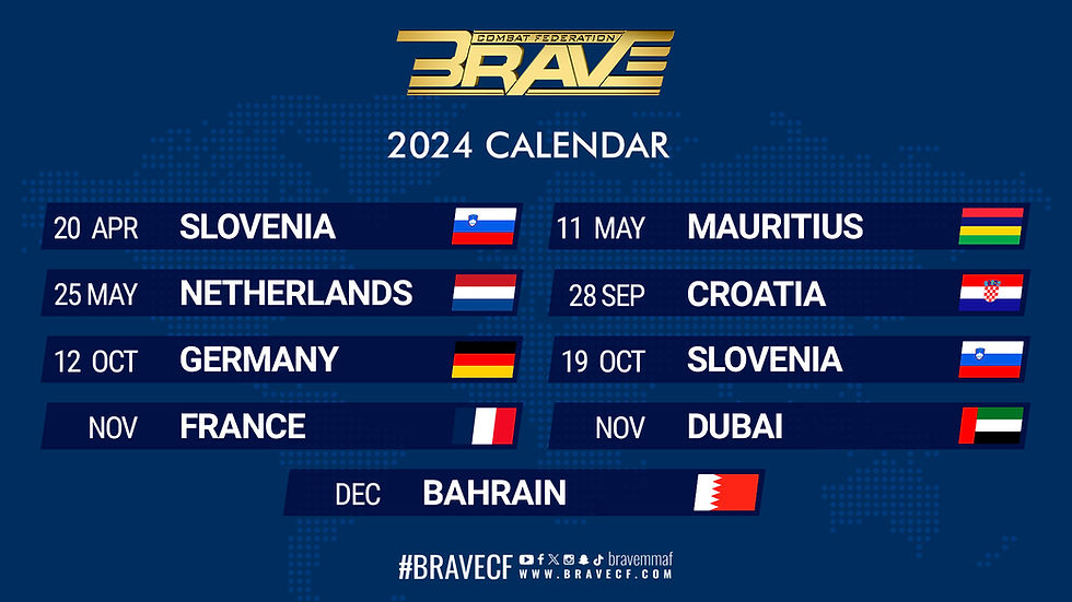 BRAVE CF 2024 Event Calendar