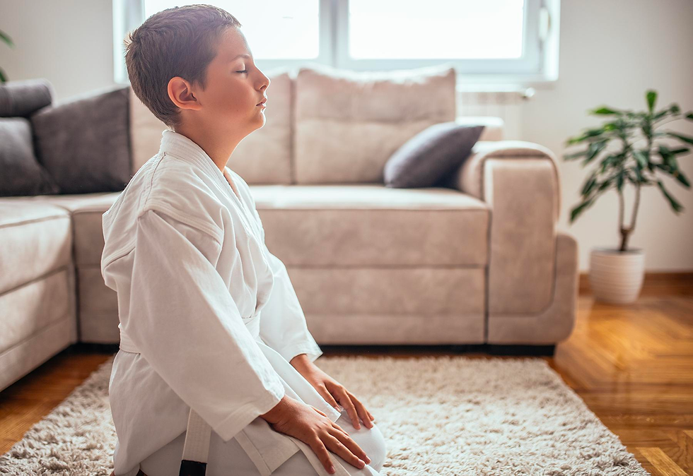 child relaxing with eyes closed
