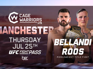 Bellandi vs Roos Title Bout Set for Cage Warriors 175 in Manchester on July 25th