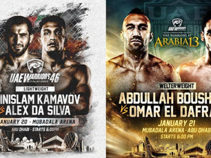 UAE Warriors 46 & 47 Fight CardsThis Weekend on UFC FIGHT PASS: New Events in Jan 2024