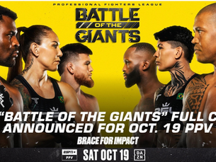 PFL “Battle of the Giants” Full Card Announced for Oct 19, on PPV