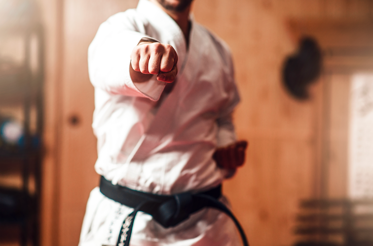 Man in Karate outfit