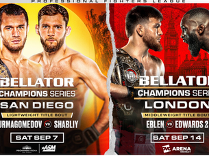 Two World Title Fights Headline Two Consecutive Weeks of Must See Bellator Champions Series Action on September 7th and 14th