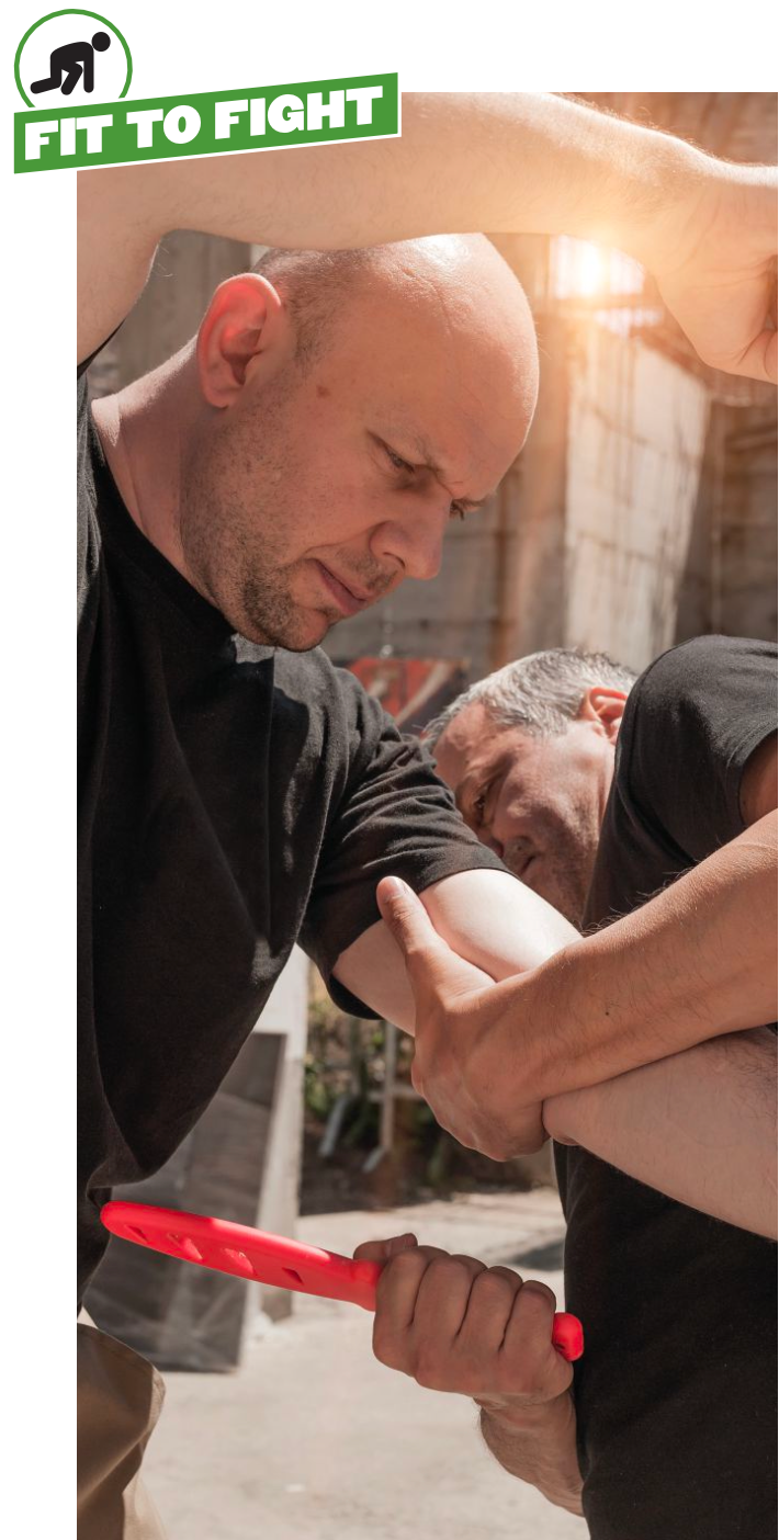 An attempted stab is defended against
