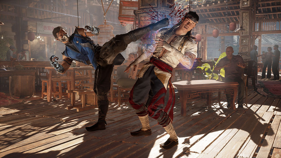 Sub Zero lands a side kick