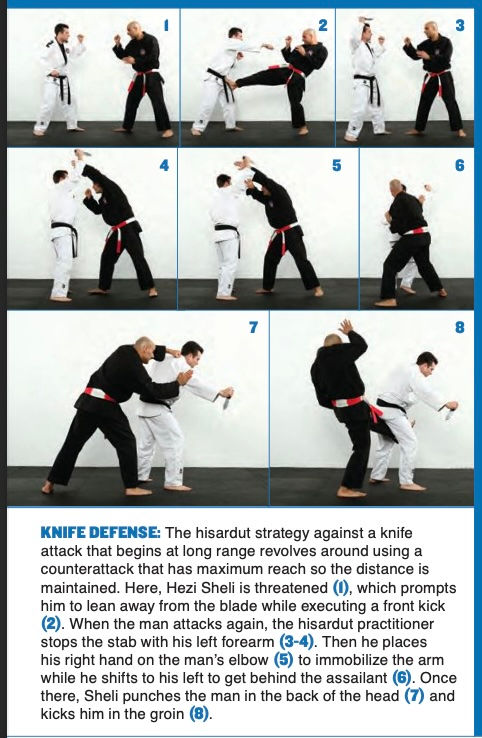 Knife defense is shown