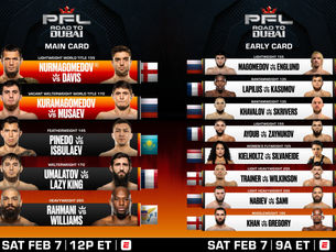 Full Card Announced for PFL Road to Dubai on February 7 at Coca-Cola Arena