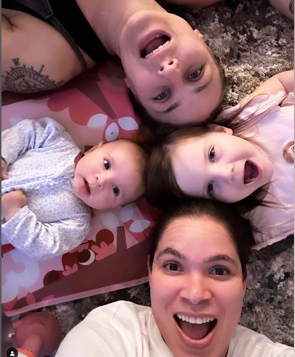 Amanda, Nina, and their two children