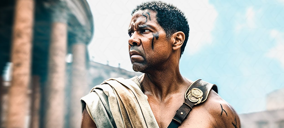 Denzel Washington in Gladiator 2 via Paramount Pictures