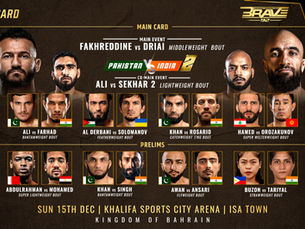 BRAVE CF 92 Full Fight Card Revealed: India vs. Pakistan Rivalries, Return of Fakhreddine, and More!