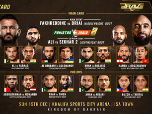 BRAVE CF 92 Full Fight Card Revealed: India vs. Pakistan Rivalries, Return of Fakhreddine, and More!