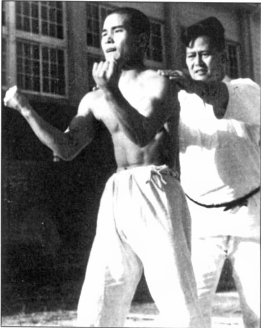 Old school karate training is conducted